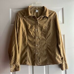 Gap Factory corduroy button down shirt pearl snaps size Large
